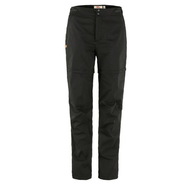 Fjallraven Womens Abisko Hike Zip-Off Trousers Reg Leg Black