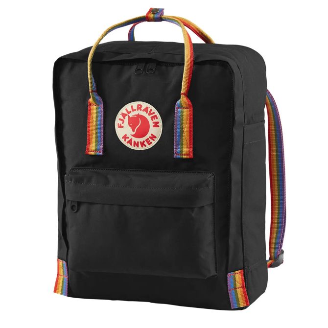 Fjallraven Kanken Classic Backpack Black Rainbow Pattern - Image 2
