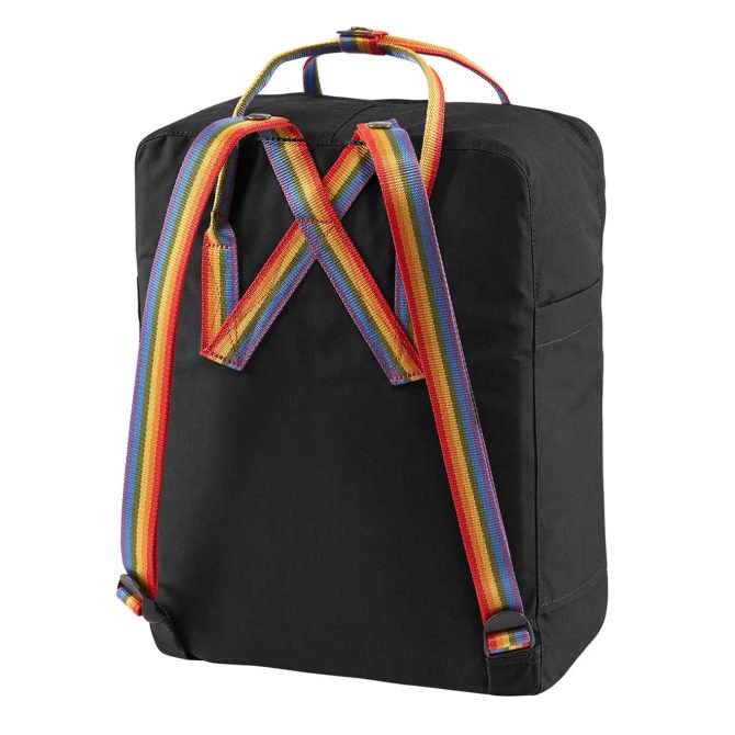 Fjallraven Kanken Classic Backpack Black Rainbow Pattern - Image 3