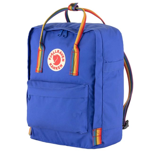 Fjallraven Kanken Classic Backpack Cobalt Blue Rainbow Pattern - Image 3