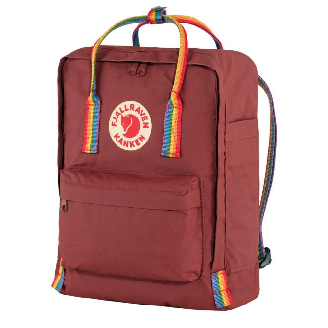 Fjallraven Kanken Classic Backpack Ox Red / Rainbow Pattern - Image 3