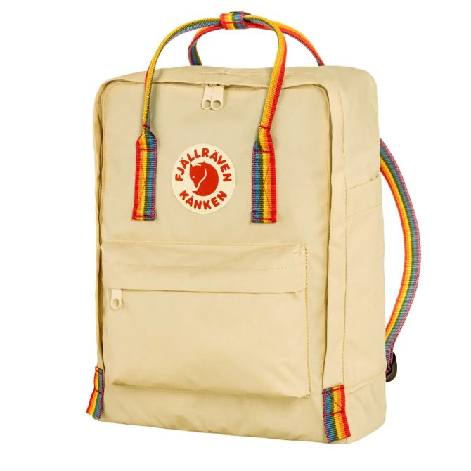 Fjallraven Kanken Rainbow Classic Backpack Light Oak / Rainbow Pattern - Image 2