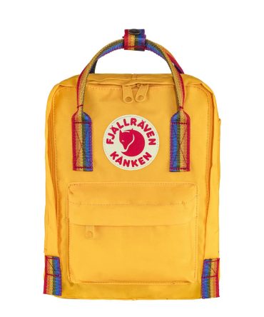 Fjallraven Kanken Rainbow Mini Backpack Warm Yellow / Rainbow Pattern