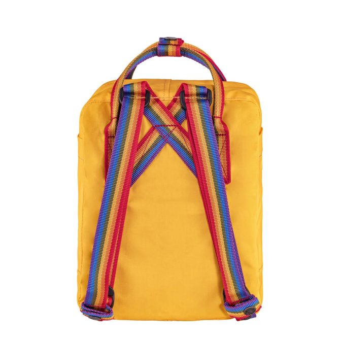 Fjallraven Kanken Rainbow Mini Backpack Warm Yellow / Rainbow Pattern - Image 2