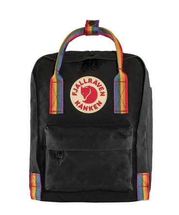Fjallraven Kanken Rainbow Mini Black Rainbow Pattern