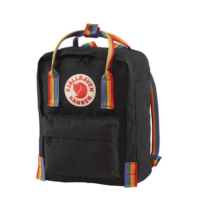 Fjallraven Kanken Rainbow Mini Black Rainbow Pattern - Image 2