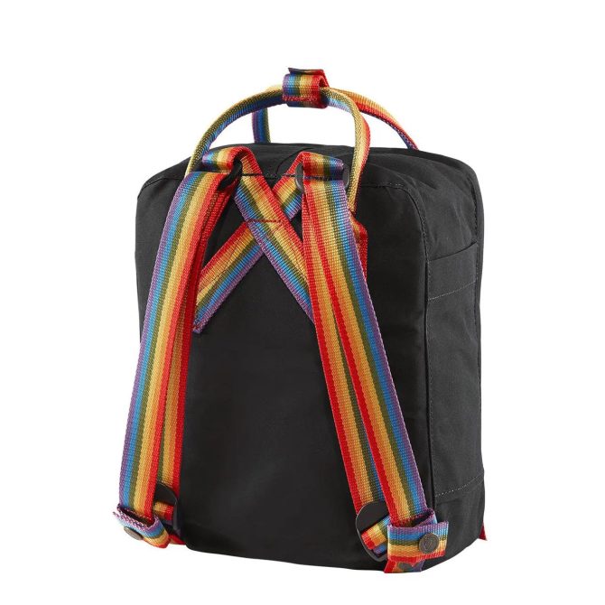 Fjallraven Kanken Rainbow Mini Black Rainbow Pattern - Image 3