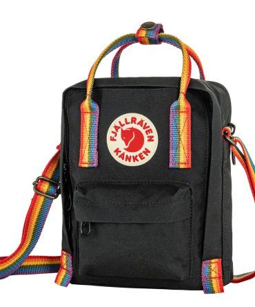 Fjallraven Kanken Rainbow Sling Black-Rainbow Pattern
