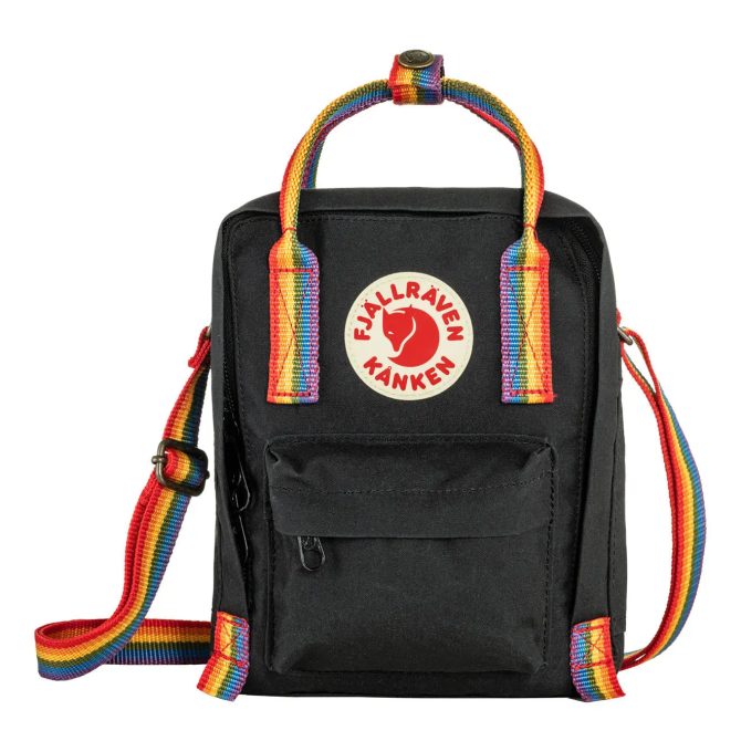 Fjallraven Kanken Rainbow Sling Black-Rainbow Pattern - Image 3