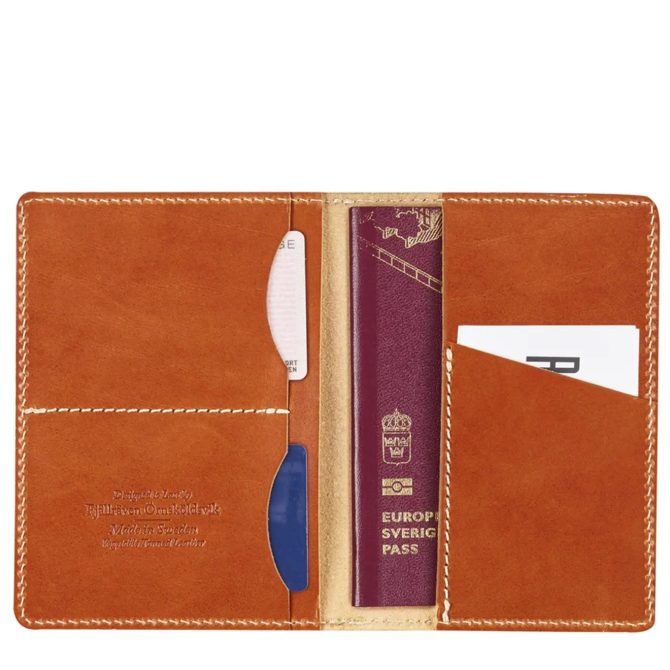 Fjallraven Leather Passport Cover Leather Cognac - Image 2