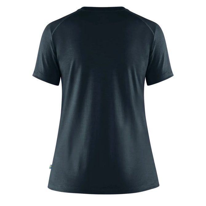 Fjallraven Womens Abisko Wool SS T-Shirt Dark Navy - Image 2