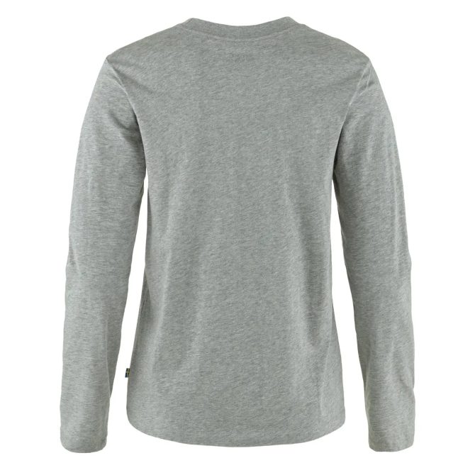 Fjallraven Womens LS 1960 Logo T-Shirt Grey Melange - Image 2