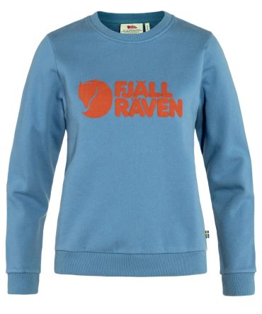 Fjallraven Womens Logo Sweater Dawn Blue / Terracotta Brown