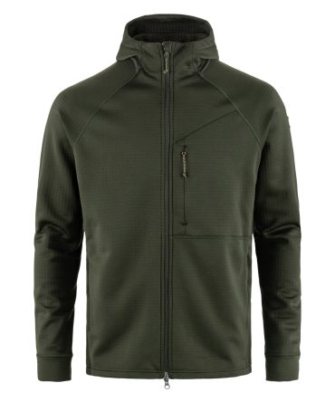 Fjallraven Abisko Grid Fleece Hoodie Deep Forest