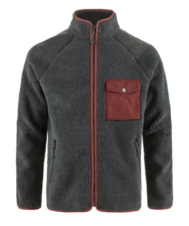 Fjallraven Vardag Pile Fleece Dark Grey / Maroon