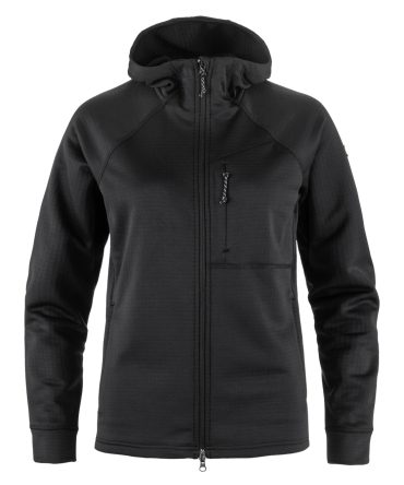 Fjallraven Womens Abisko Grid Fleece Hoodie Black