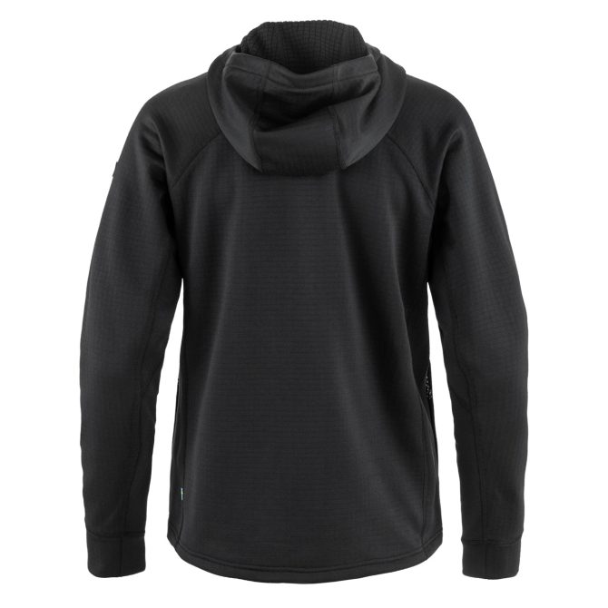 Fjallraven Womens Abisko Grid Fleece Hoodie Black - Image 2