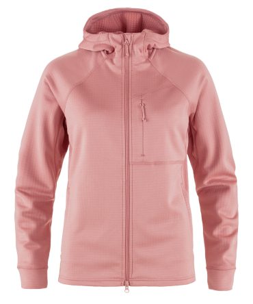 Fjallraven Womens Abisko Grid Fleece Hoodie Dusty Rose