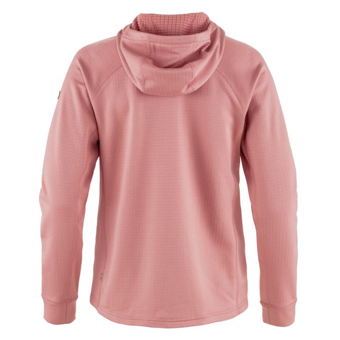 Fjallraven Womens Abisko Grid Fleece Hoodie Dusty Rose - Image 2