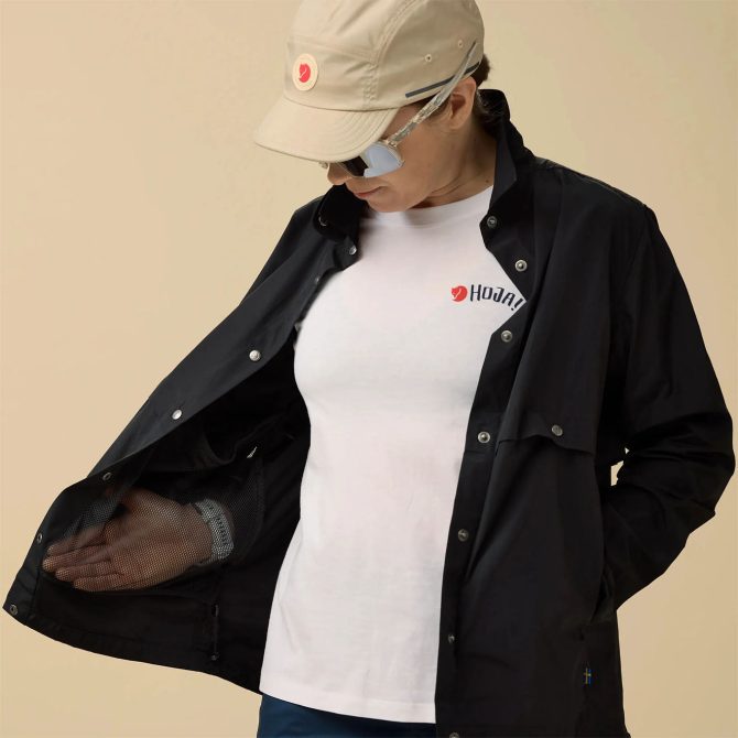 Fjallraven Womens Hoja Rider’s Wind Jacket Black - Image 4