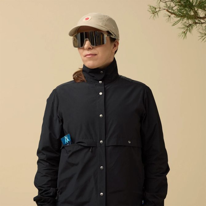 Fjallraven Womens Hoja Rider’s Wind Jacket Black - Image 3