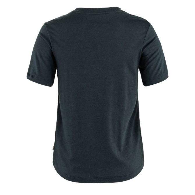 Fjallraven Womens Hoja Wool T-shirt Dark Navy - Image 2