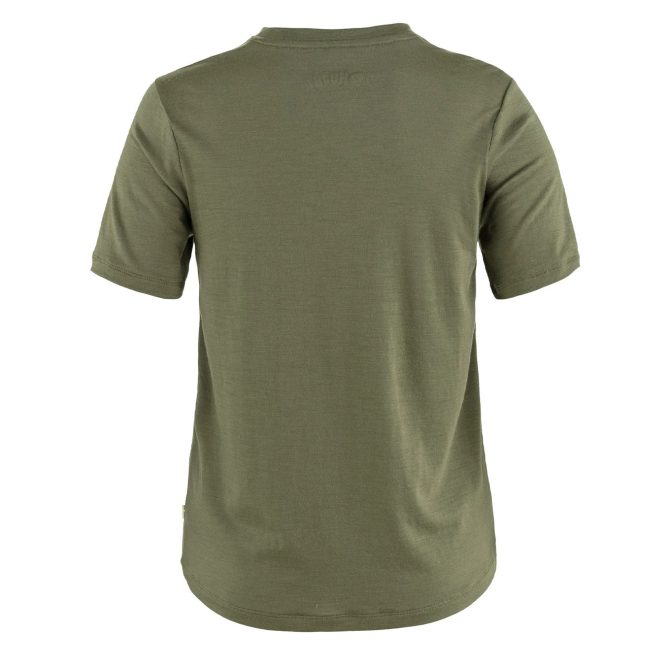 Fjallraven Womens Hoja Wool T-shirt Laurel Green - Image 2