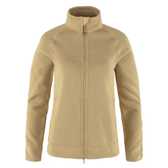 Fjallraven Womens Ovik Fleece Zip Sweater Dune Beige