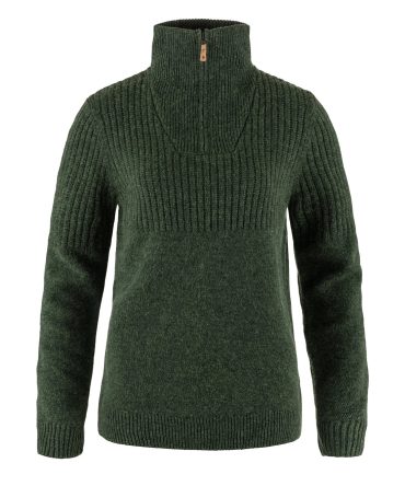 Fjallraven Womens Ovik Half Zip Knit Deep Forest